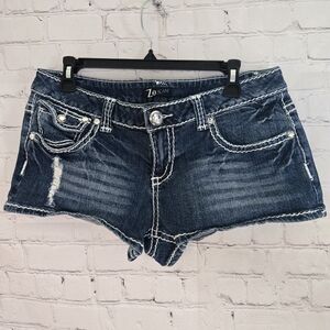 2000s 'Z2 Jeans' Low rise micro mini booty short shorts Bling  13 Trashy Mcbling